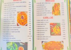 MENU MÓN AN BÊ THUI HOÀNG ANH